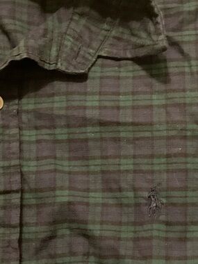 Polo by Ralph Lauren Green and Blue Tartan Plaid Button-Down Shirt